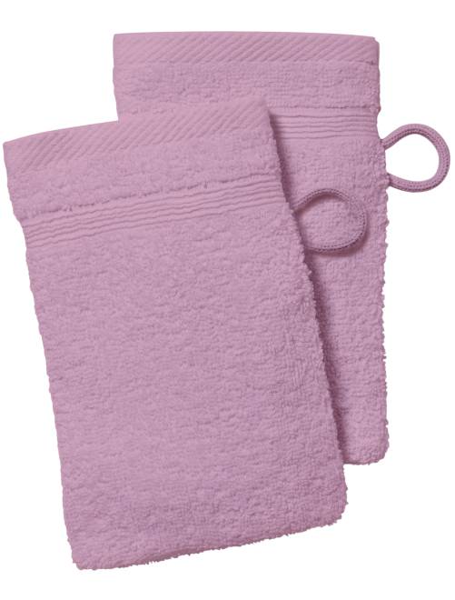 Lot de 2 gants de toilette                                                                             rose 

