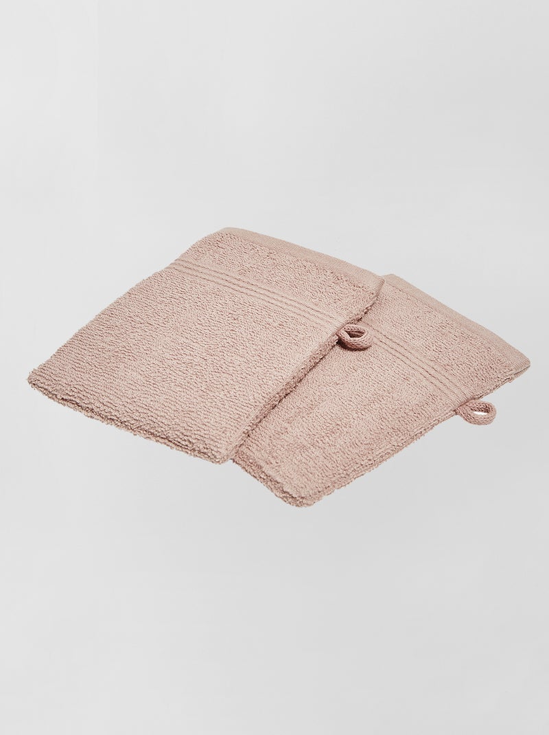 Lot de 2 gants de toilette rose - Kiabi