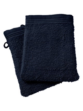 Lot de 2 gants de toilette Spa 15 x 21 cm / 400 gr/m² - Spa Bleu Nuit - Lot de 2 Gants de toilet