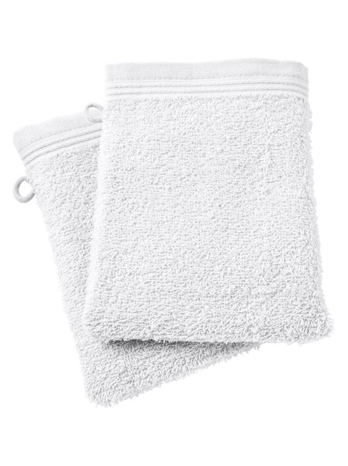 Lot de 2 gants de toilette "Spa" 15 x 21 cm / 400 gr/m² - "Spa" Neige - Lot de 2 Gants de toilette 1 - Kiabi