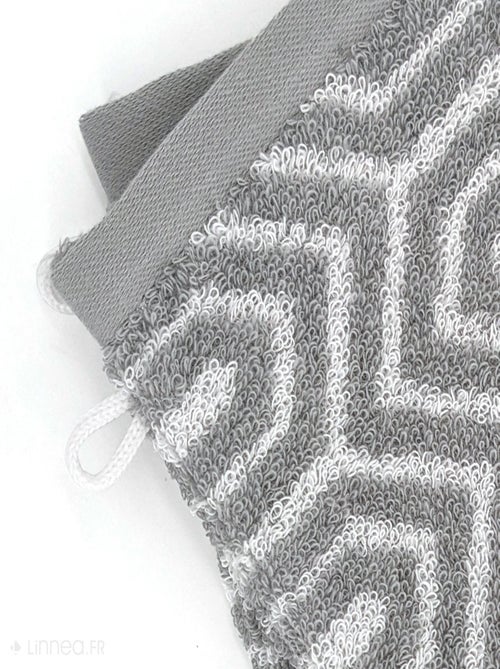 Lot de 2 gants de toilette SYMETRIE coton Alvéoles - Kiabi