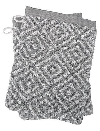 Lot de 2 gants de toilette SYMETRIE coton Losanges