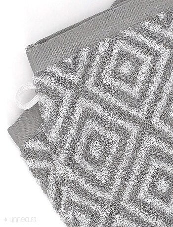 Lot de 2 gants de toilette SYMETRIE coton Losanges