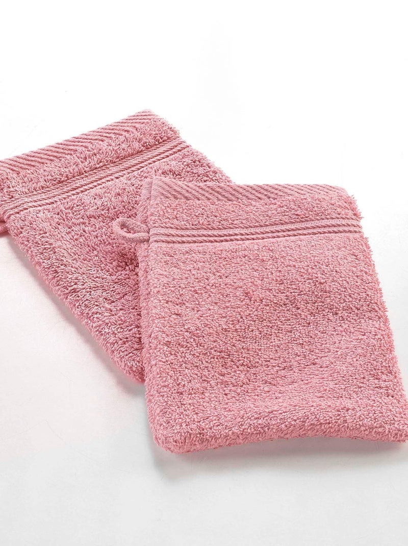 Lot de 2 gants de toilette Tendresse Rose - Kiabi