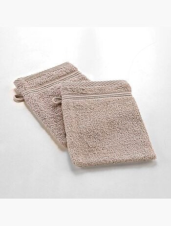 Lot de 2 gants de toilette 15 x 21 cm Tendresse curry