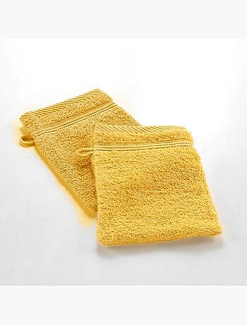 Lot de 2 gants de toilette 15 x 21 cm Tendresse curry