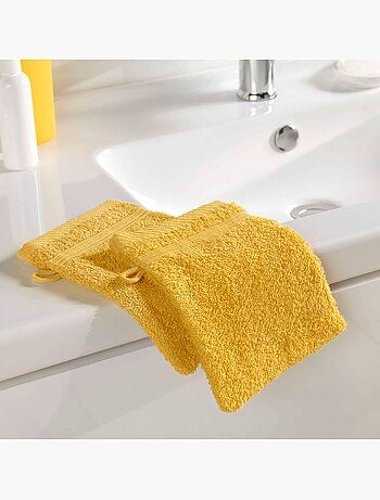 Lot de 2 gants de toilette 15 x 21 cm Tendresse curry