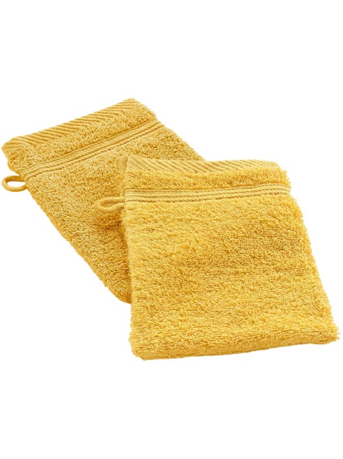 Lot de 2 Gants de toilette Tendresse uni en coton - Kiabi Lot de 2 Gants de toilette Tendresse uni en coton - Kiabi