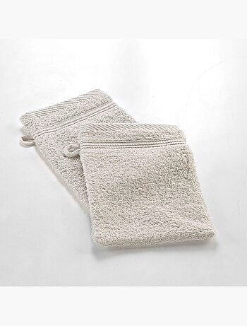 Lot de 2 Gants de toilette Tendresse uni en coton