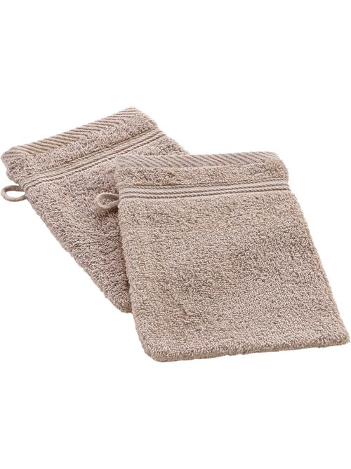 Lot de 2 Gants de toilette Tendresse uni en coton - Kiabi Lot de 2 Gants de toilette Tendresse uni en coton - Kiabi