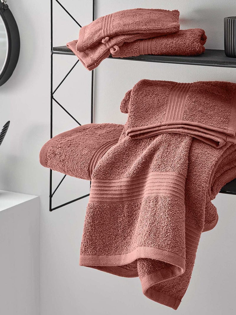 Lot de 2 gants de toilette terracotta - Kiabi