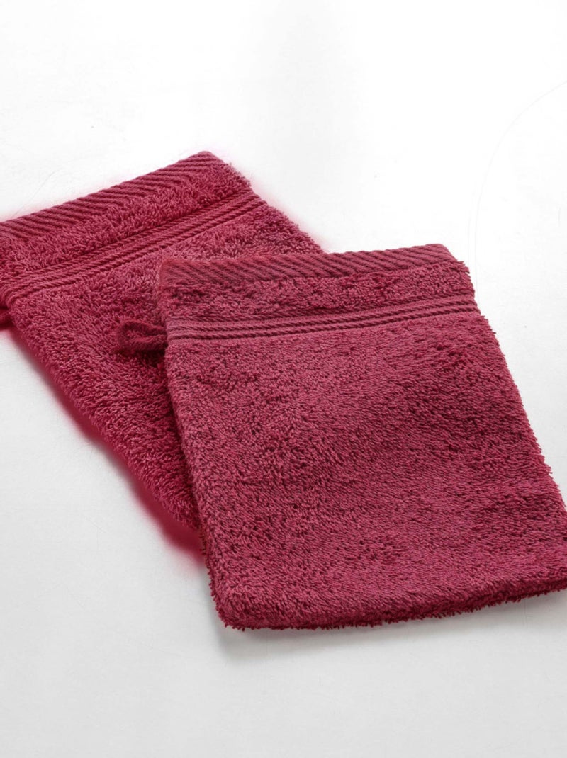 Lot de 2 Gants de Toilette Uni Tendresse – 15 x 21 cm – 500gr/m² Rouge - Kiabi