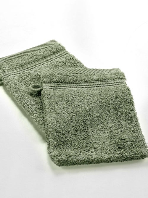 Lot de 2 Gants de Toilette Uni Tendresse – 15 x 21 cm – 500gr/m² - Kiabi