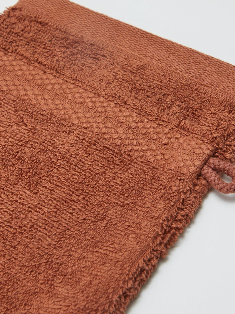 Lot de 2 gants de toilettes - Kiabi Home Marron - Kiabi