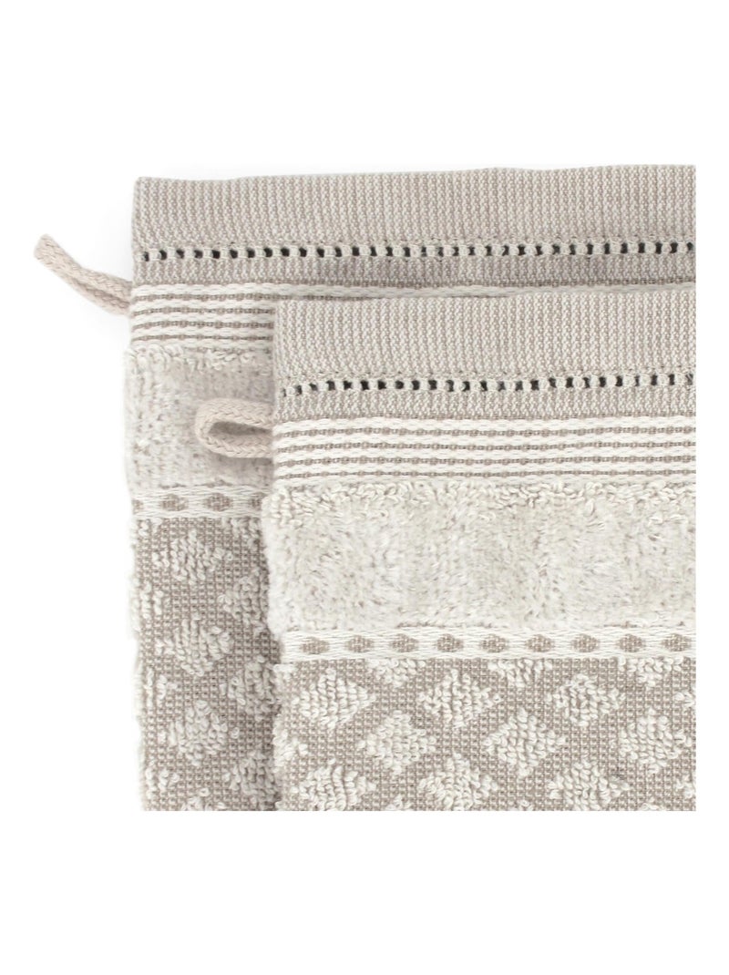 Lot de 2 gants toilette 16x21 LINEN Beige - Kiabi