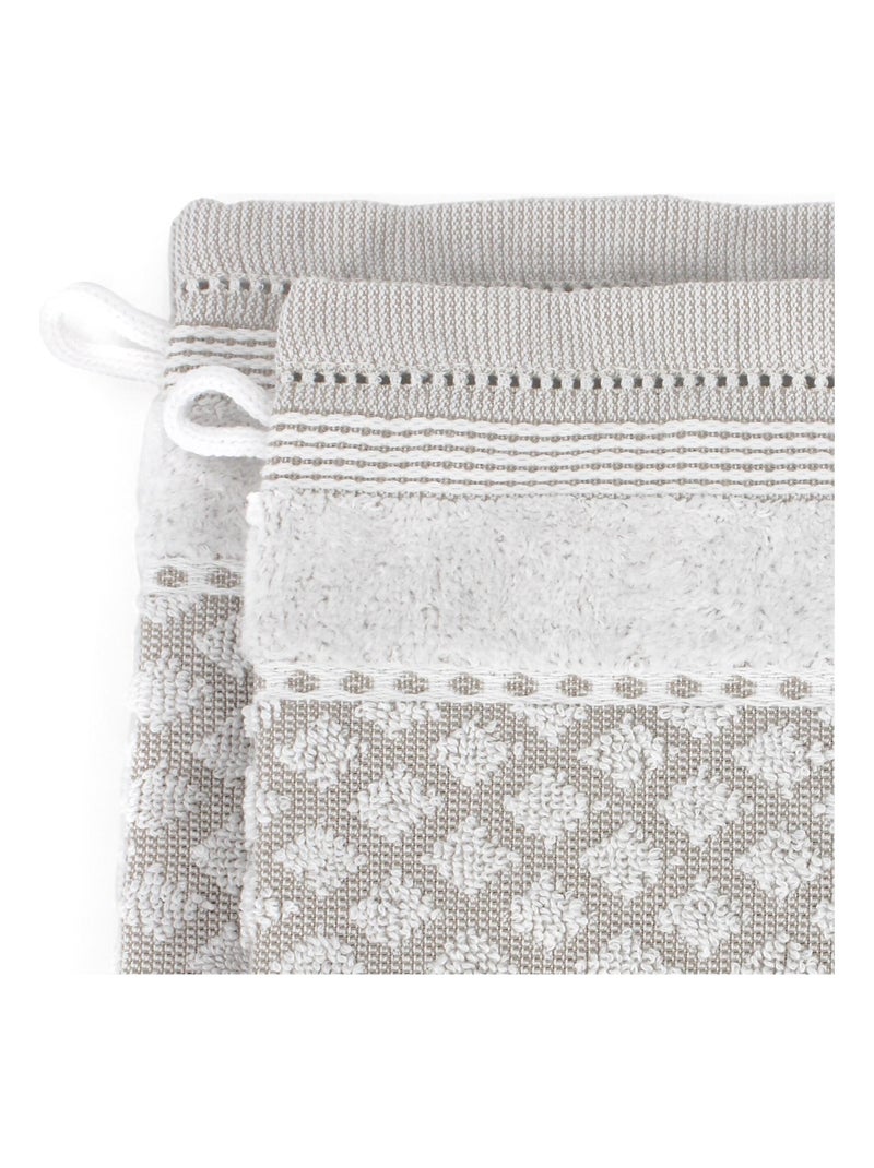 Lot de 2 gants toilette 16x21 LINEN Blanc - Kiabi