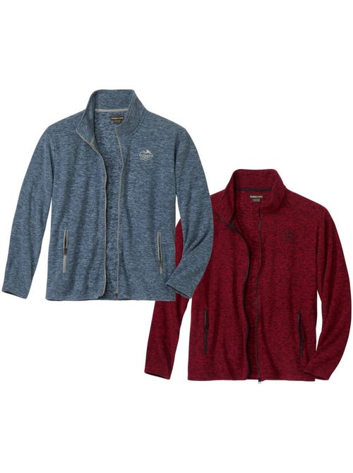 Lot de 2 gilets en micropolaire chinée - atlas for men - Kiabi Lot de 2 gilets en micropolaire chinée - atlas for men - Kiabi
