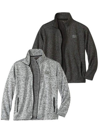 Lot de 2 Gilets Molleton Chinés Mountain  - ATLAS FOR MEN