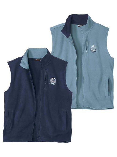 Lot de 2 Gilets Polaires Sans Manches Colorado   - ATLAS FOR MEN - Kiabi