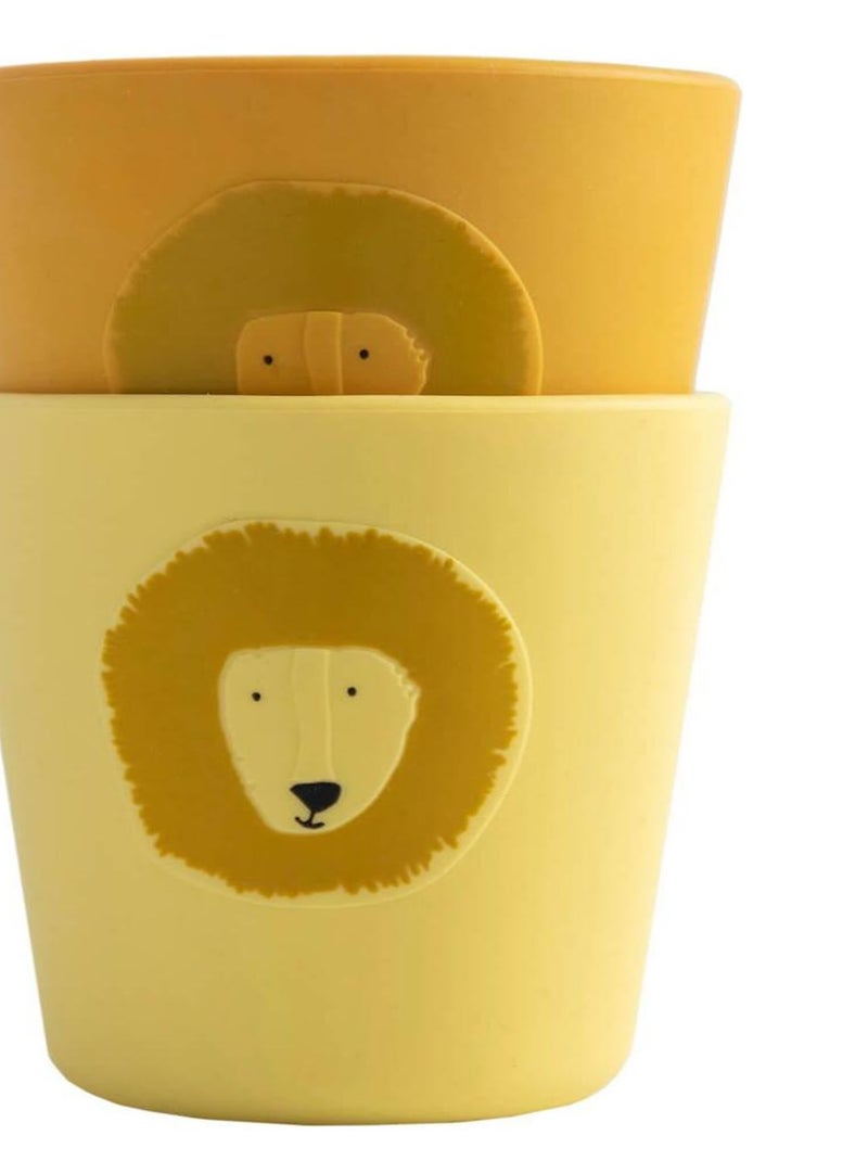 Lot de 2 gobelets en silicone Mr Lion Jaune - Kiabi
