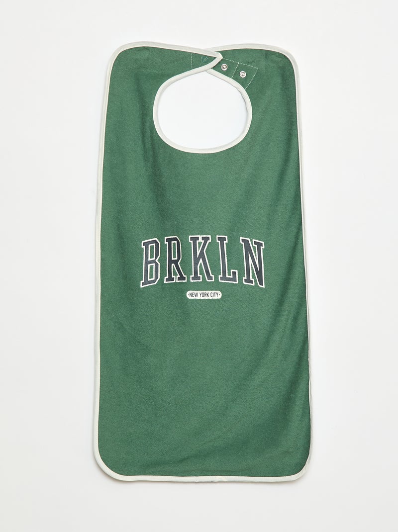 Lot de 2 grands bavoirs éponge - collection facile à enfiler Vert - Kiabi