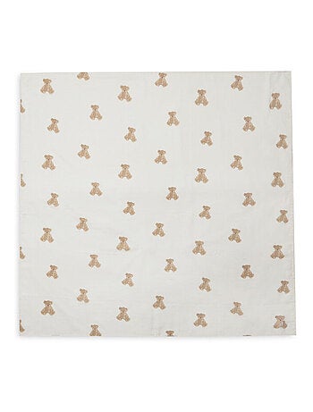 Lot de 2 grands langes gaze de coton Teddy Bear Jollein