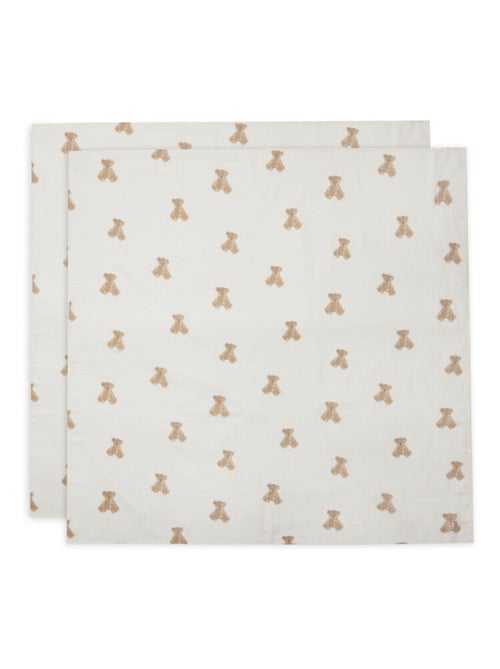 Lot de 2 grands langes gaze de coton Teddy Bear Jollein - Kiabi