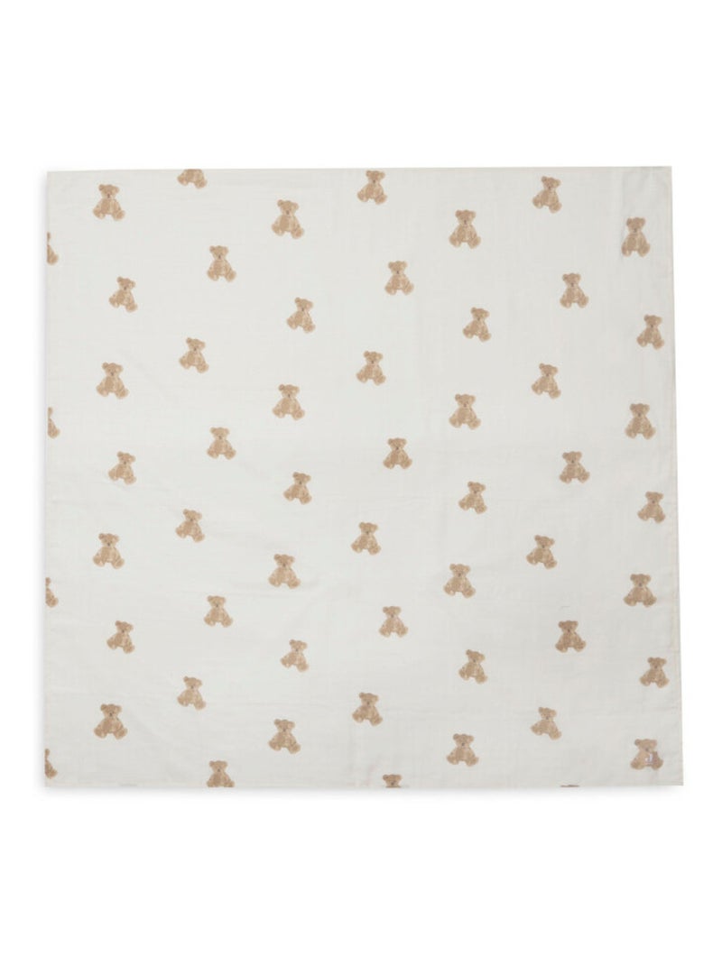 Lot de 2 grands langes gaze de coton Teddy Bear Jollein Beige - Kiabi