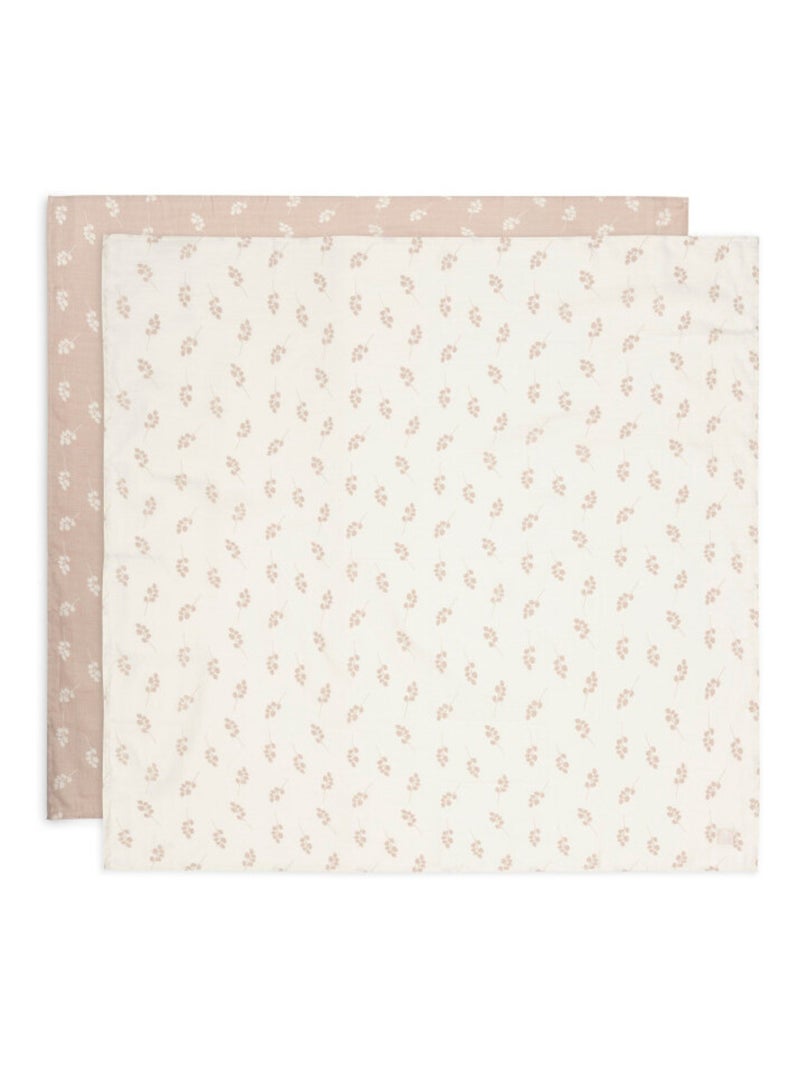 Lot de 2 grands langes gaze de coton Twig Rose - Kiabi