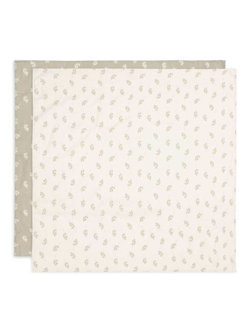 Lot de 2 grands langes gaze de coton Twig Vert - Kiabi