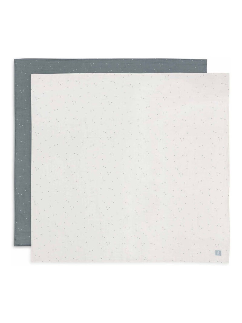 Lot de 2 grands langes gaze de coton Twinkling Vert - Kiabi