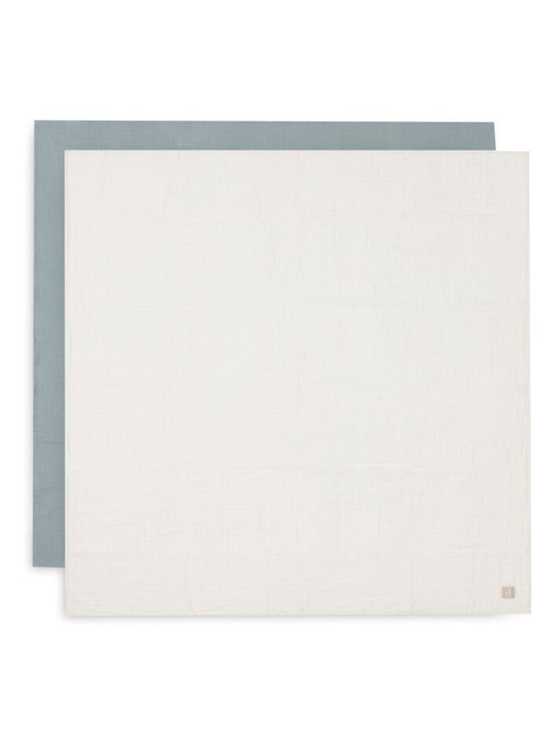 Lot de 2 grands langes gaze de coton Vert - Kiabi