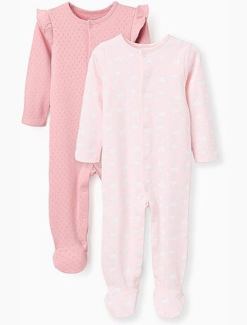 Lot de 2 grenouillères en coton
