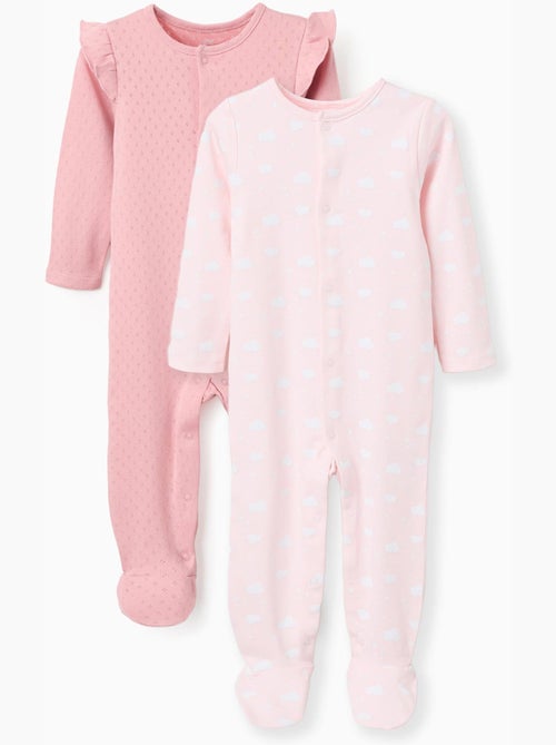 Lot de 2 grenouillères en coton - Kiabi