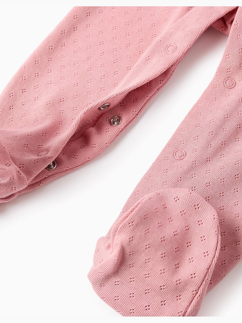 Lot de 2 grenouillères en coton Blanc Rose - Kiabi