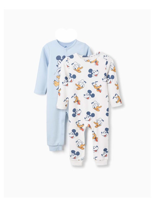 Lot de 2 Grenouillères en Coton Mickey - Kiabi