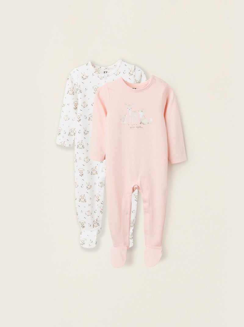 Lot de 2 Grenouillères en Coton Multicolore - Kiabi