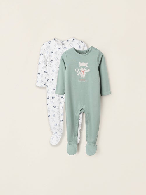 Lot de 2 Grenouillères en Coton - Kiabi