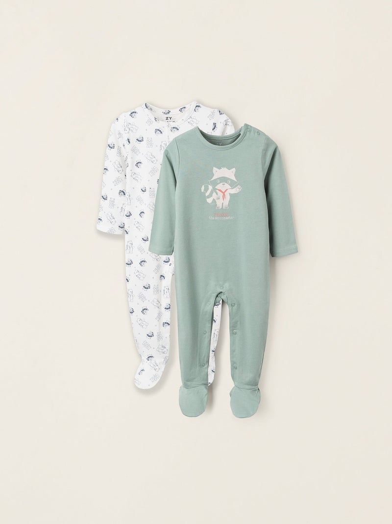 Lot de 2 Grenouillères en Coton Multicolore - Kiabi