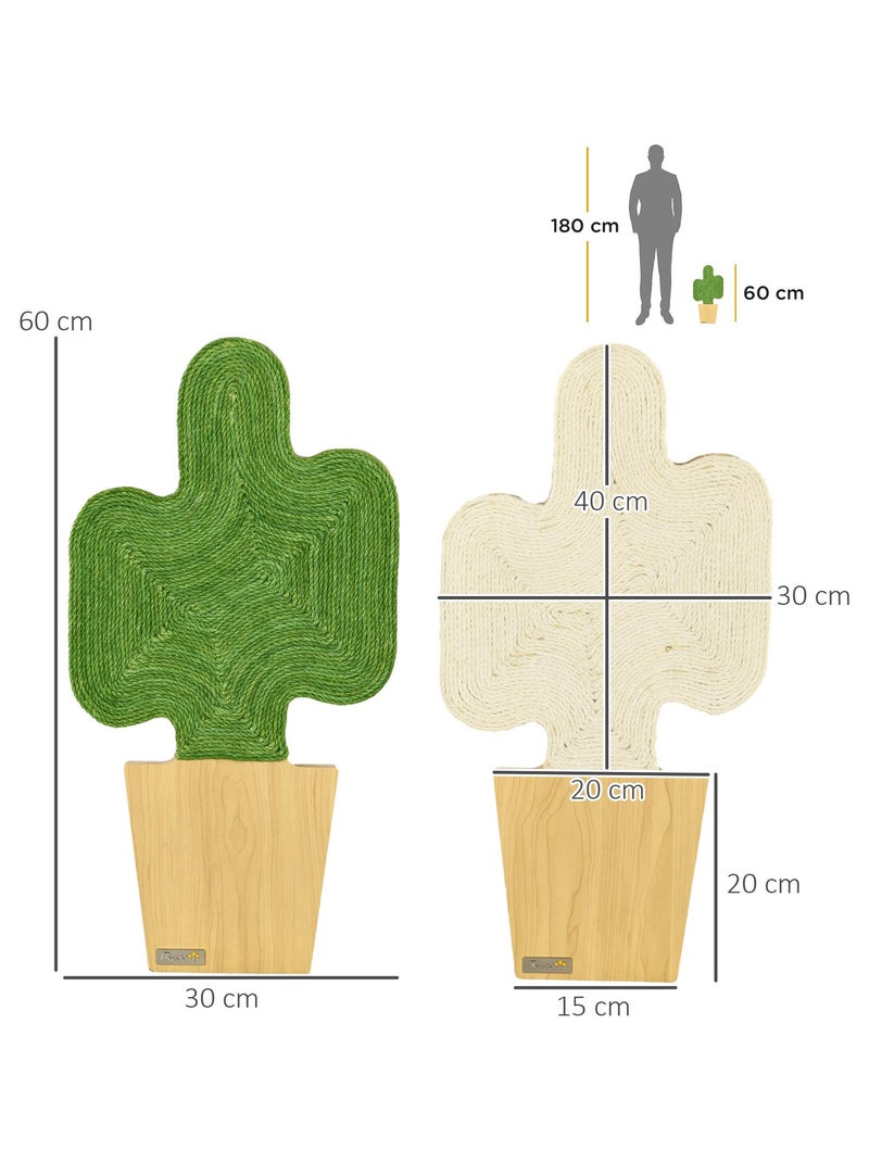 Lot de 2 griffoirs grattoirs murals design cactus jute naturelle écru verte Beige - Kiabi