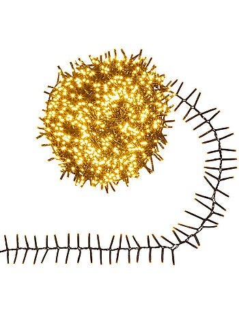 Lot de 2 guirlandes lumineuses d'extérieur 10 m 750 led blanc chaud fil cuivre sur secteur