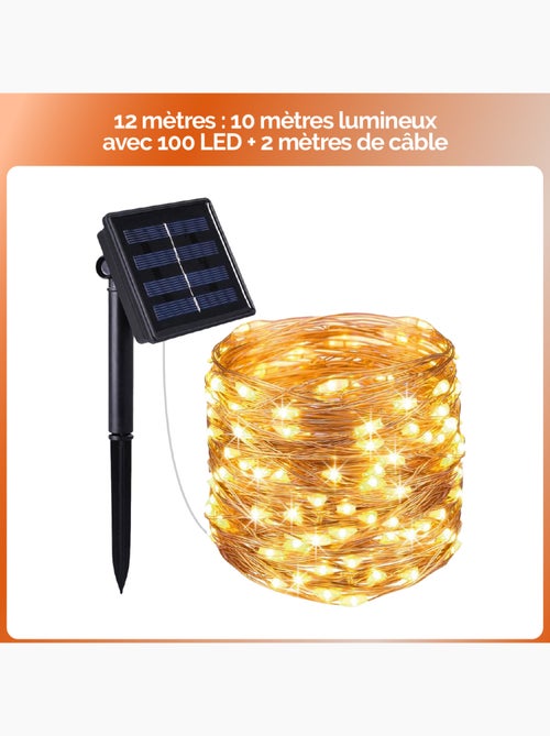 Lot de 2 guirlandes solaires extérieures lumineuses jardin, terrasse - 12 m - linxor - Kiabi