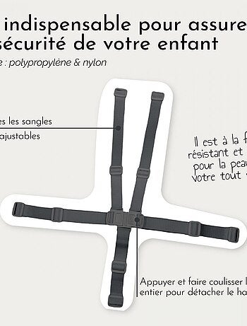 2 harnais de sécurité 5 points pour chaise haute enfant - Gamme Ptit - Monsieur Bébé