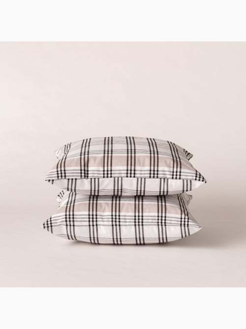 Lot de 2 housses coussin à carreaux et rayures multiples combinés, zippées - Gamusi. - Kiabi Lot de 2 housses coussin à carreaux et rayures multiples combinés, zippées - Gamusi. - Kiabi