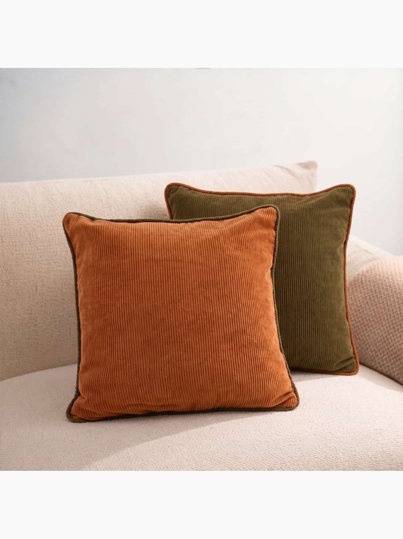 Lot de 2 housses de coussin 40x40cm en velours Vert - Kiabi