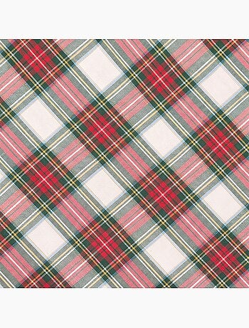 Lot de 2 housses de coussin de noël en coton, fil doré en relief, carreaux tartan - gamusi