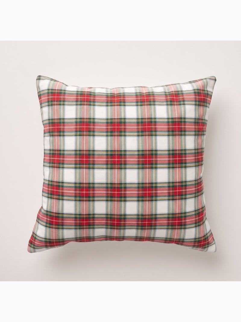 Lot de 2 housses de coussin de noël en coton, fil doré en relief, carreaux tartan - gamusi Blanc - Kiabi
