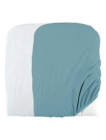 Lot de 2 housses de matelas à langer en éponge bouclette