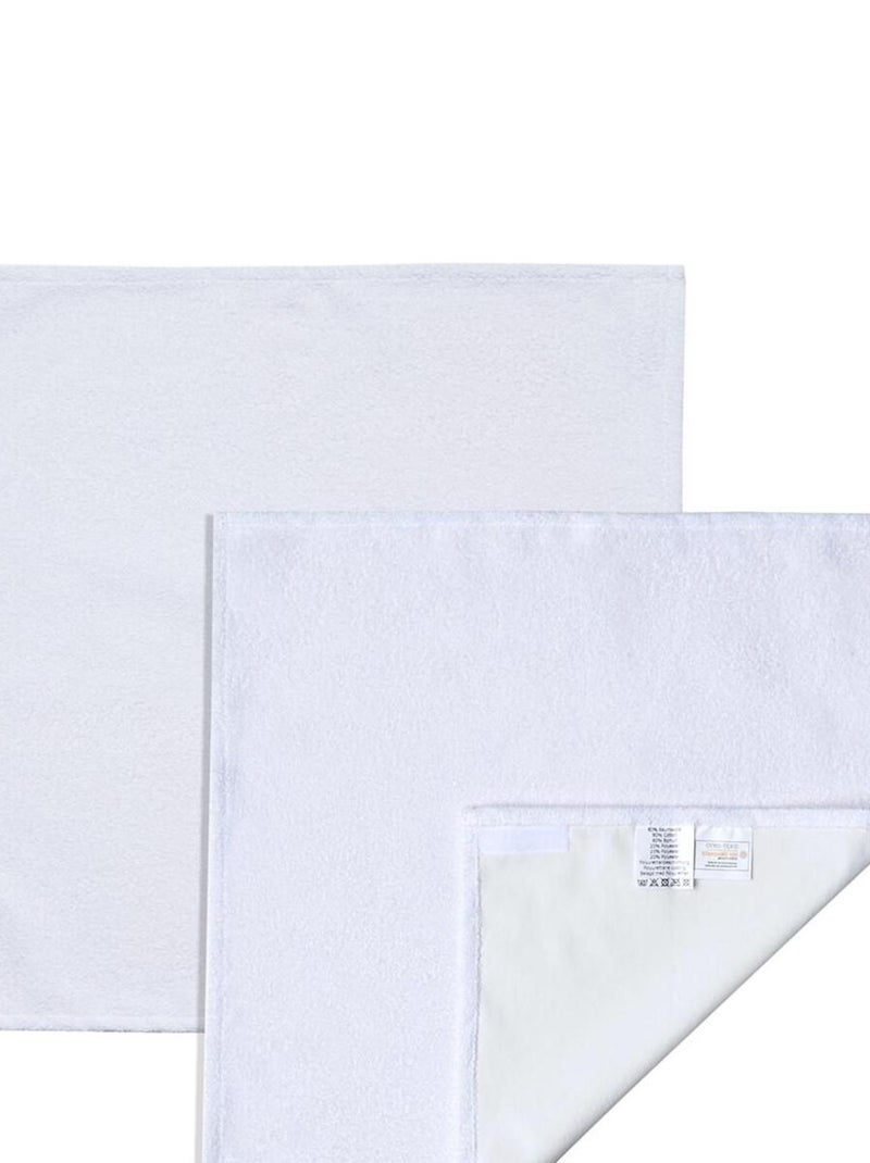 Lot de 2 Housses de matelas à langer imperméable en coton blanc 46 x 52 cm Blanc - Kiabi