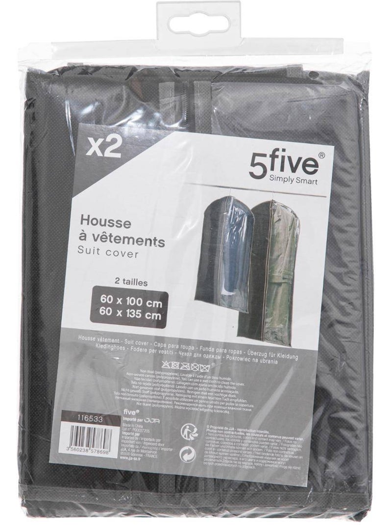 Lot de 2 housses de protection pour vêtements dressy Noir - Kiabi